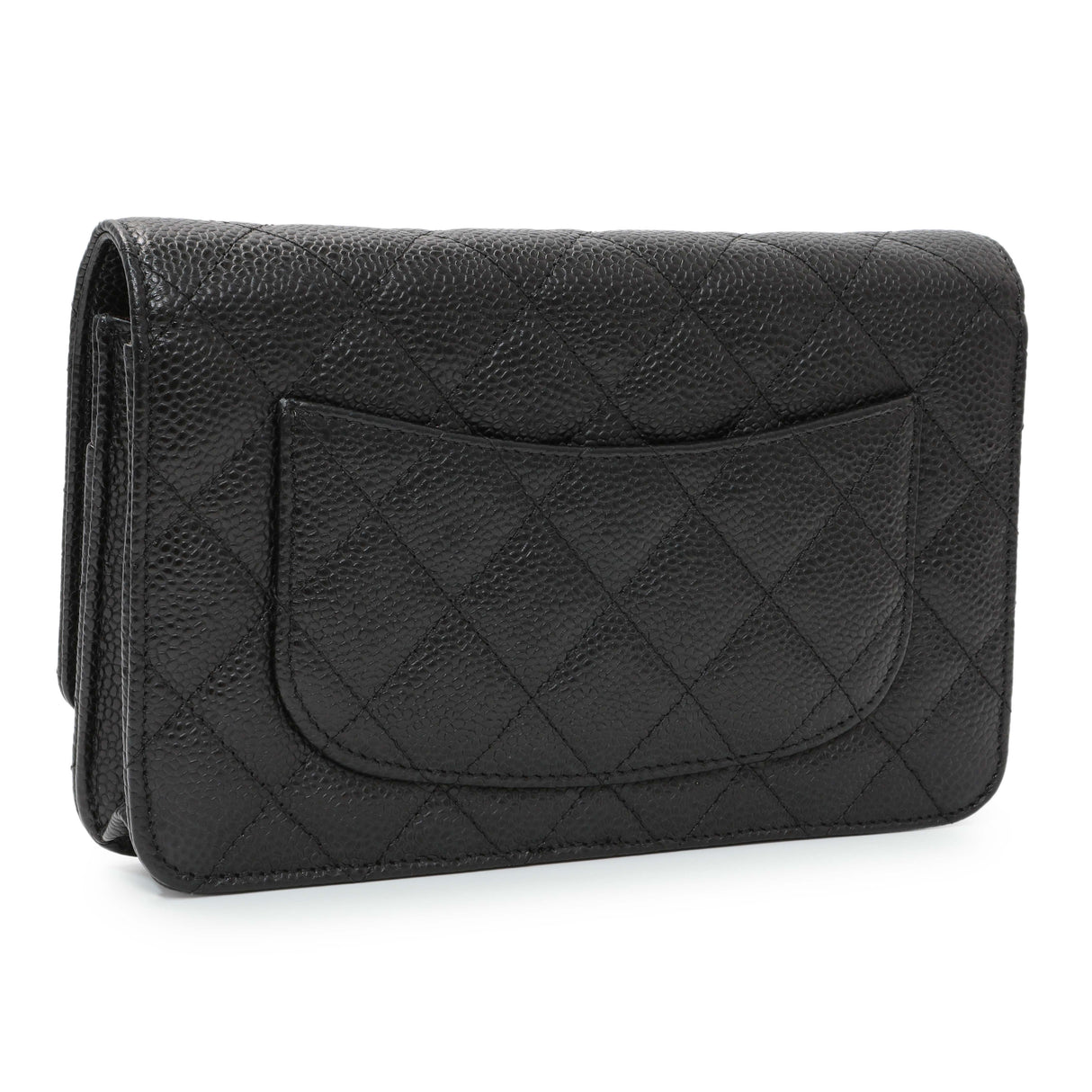 Chanel Black Caviar Quilted Wallet on Chain