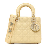 Christian Dior Light Yellow Lambskin Cannage Small My ABCDior Lady Dior Handbags Christian Dior