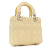 Christian Dior Light Yellow Lambskin Cannage Small My ABCDior Lady Dior Handbags Christian Dior