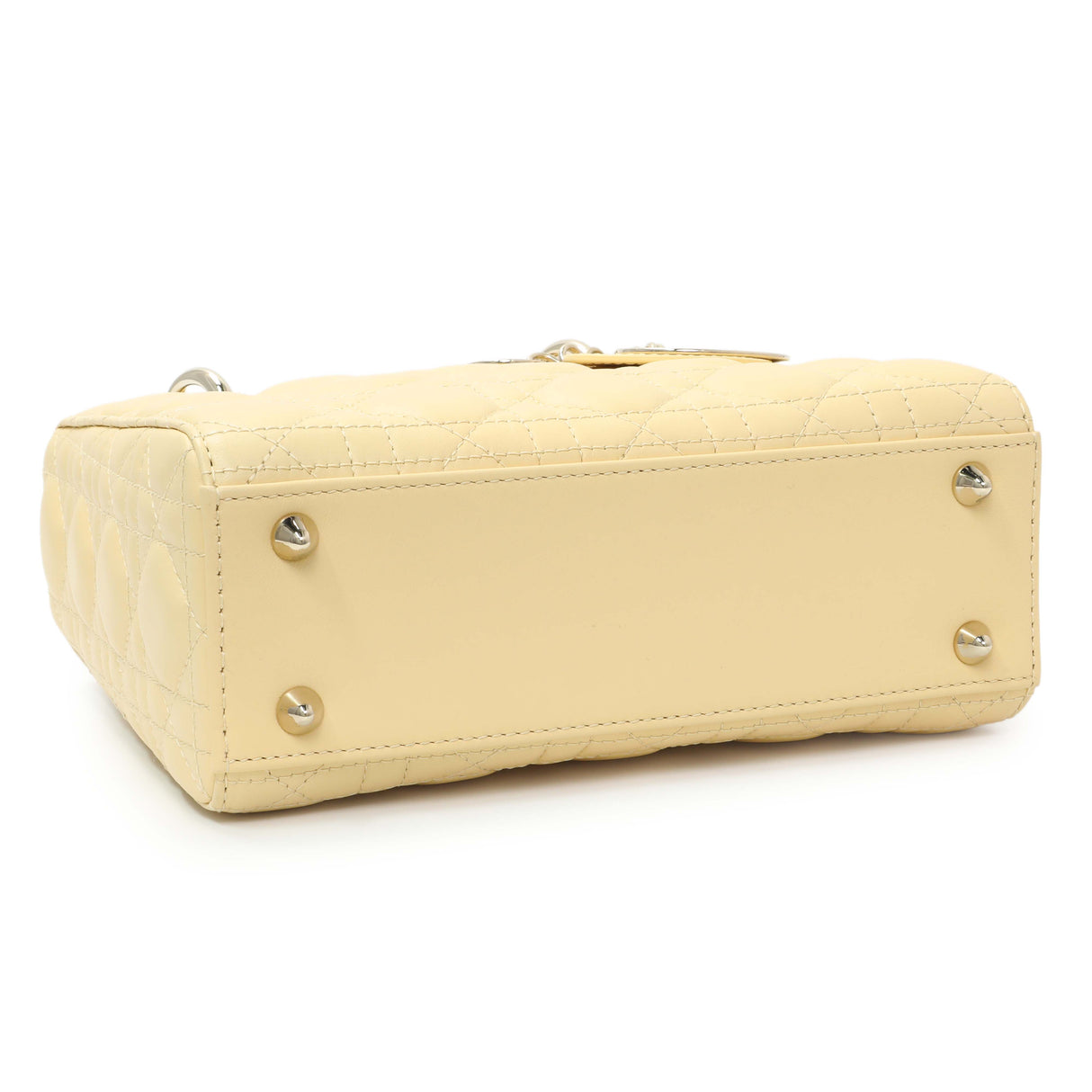 Christian Dior Light Yellow Lambskin Cannage Small My ABCDior Lady Dior Handbags Christian Dior
