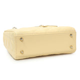 Christian Dior Light Yellow Lambskin Cannage Small My ABCDior Lady Dior Handbags Christian Dior