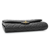 Chanel Black Quilted Caviar Clutch With Chain Flap