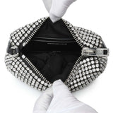 Alexander Wang Black Silver Mesh Crystal Rhinestone Mini Heiress Pouch Handbags Alexander Wang