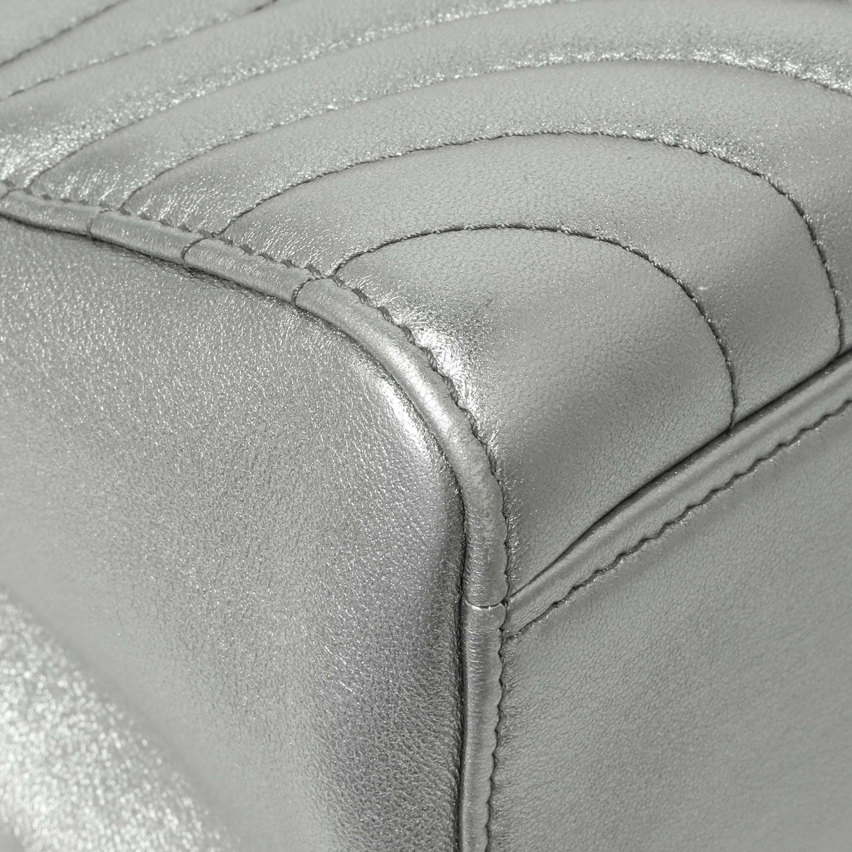 Prada Silver Calfskin Diagramme Flap Bag