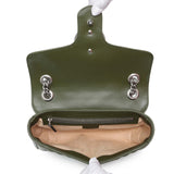 Gucci Green Calfskin Matelasse Aria Small GG Marmont Shoulder Bag Handbags Gucci