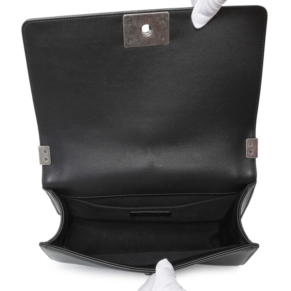 Chanel Black Quilted Lambskin Medium Boy Flap Handbags Chanel