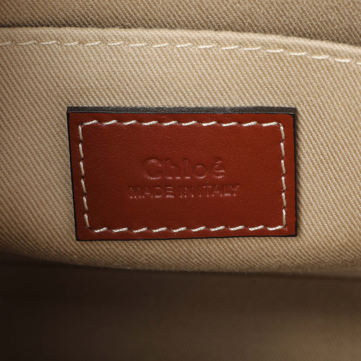 Chloe Linen Calfskin Small Woody Ribbon Tote