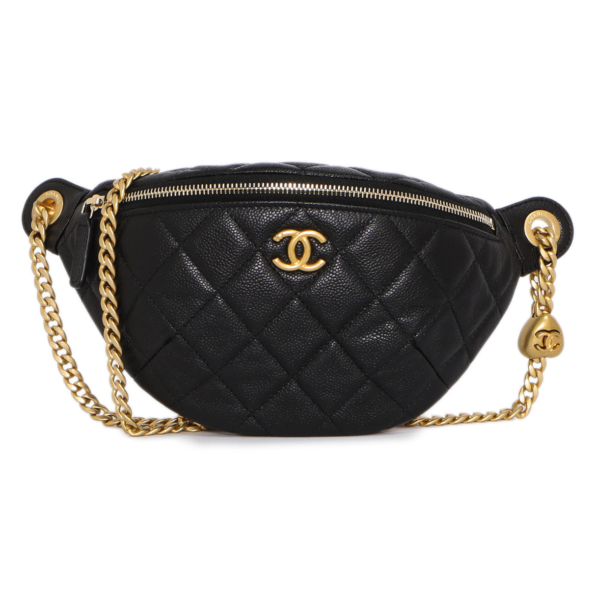 Chanel Black Quilted Caviar Sweetheart Bum Bag