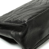 Saint Laurent Black Crinkled Calfskin Matelasse Monogram Large Niki Chain Satchel Handbags Saint Laurent