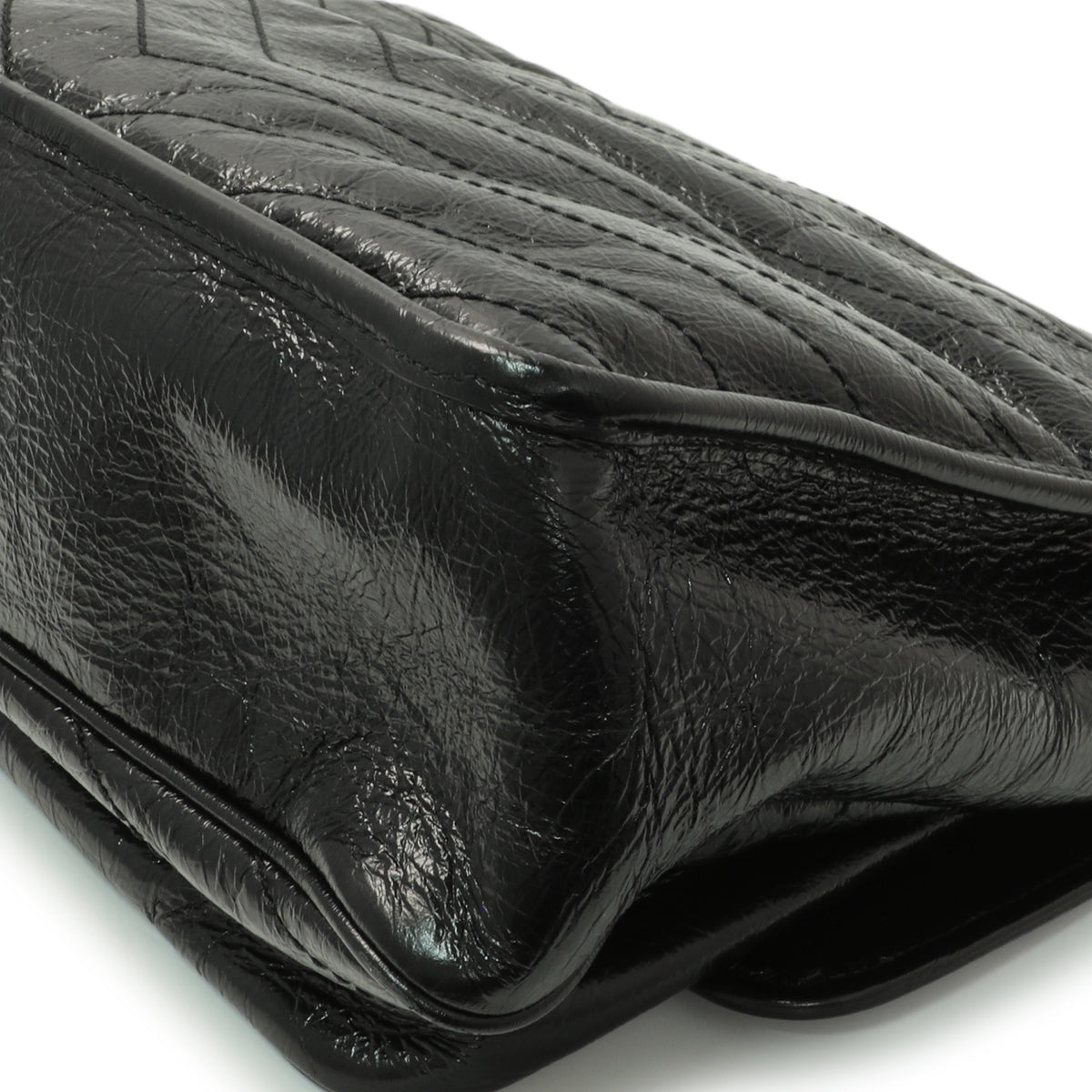 Saint Laurent Black Crinkled Calfskin Matelasse Monogram Large Niki Chain Satchel Handbags Saint Laurent