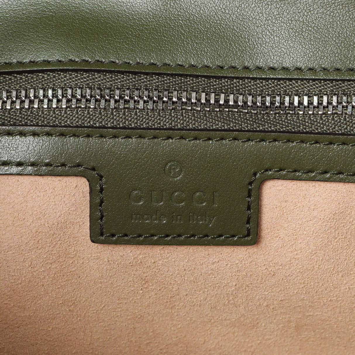 Gucci Green Calfskin Matelasse Aria Small GG Marmont Shoulder Bag Handbags Gucci