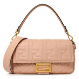 Fendi Rosa Bourbon Nappa FF 1974 Embossed Baguette