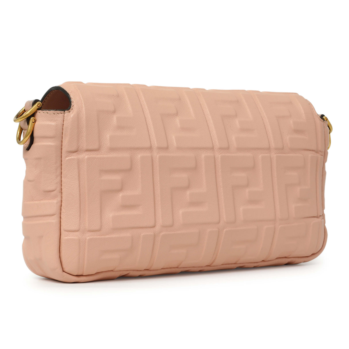 Fendi Rosa Bourbon Nappa FF 1974 Embossed Baguette