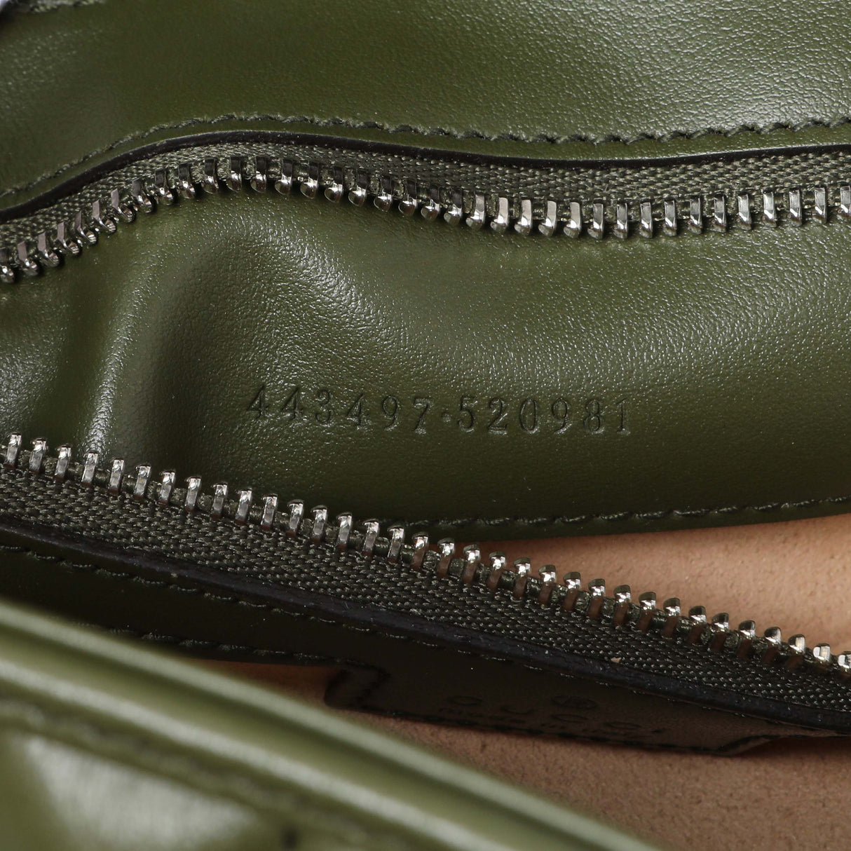 Gucci Green Calfskin Matelasse Aria Small GG Marmont Shoulder Bag Handbags Gucci