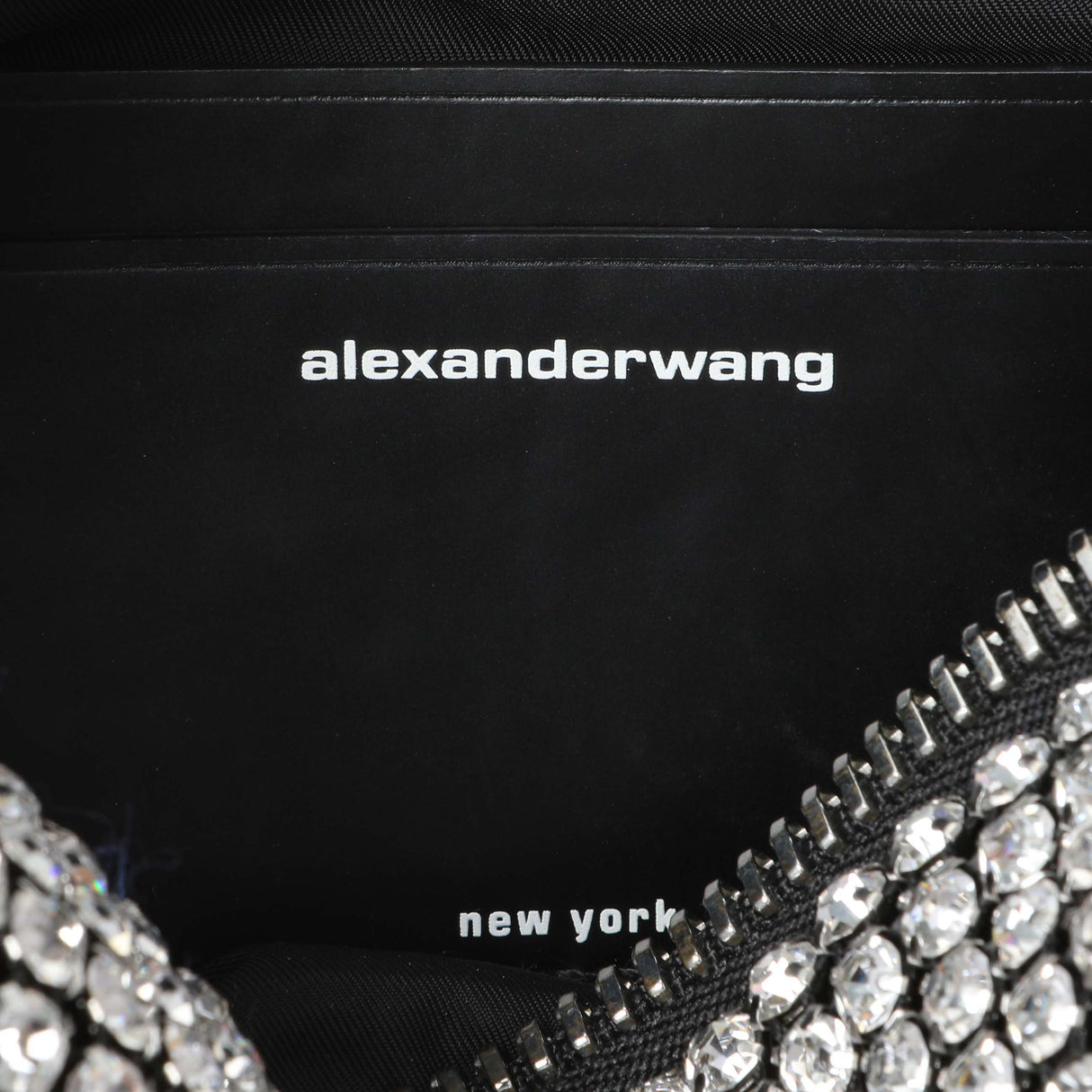Alexander Wang Black Silver Mesh Crystal Rhinestone Mini Heiress Pouch Handbags Alexander Wang