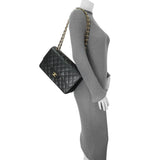 Chanel Black Quilted Caviar Jumbo Double Flap Handbags Chanel