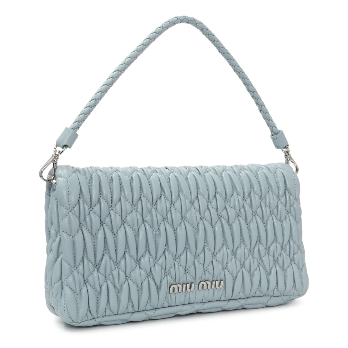 Miu Miu Blue Matelasse Nappa Crystal Clutch Handbags Miu Miu