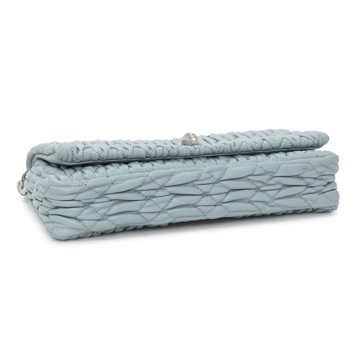 Miu Miu Blue Matelasse Nappa Crystal Clutch Handbags Miu Miu