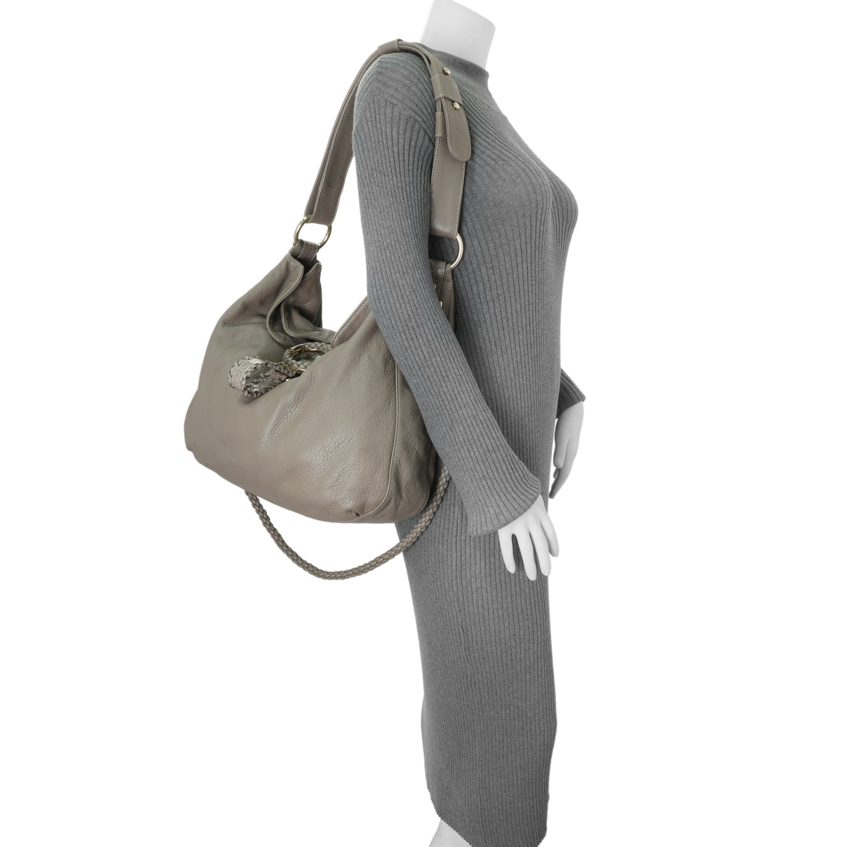 Gucci Grey Calfskin G Wave Shoulder Bag Handbags Gucci