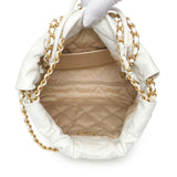 Chanel White Shiny Calfskin Quilted Mini Chanel 22