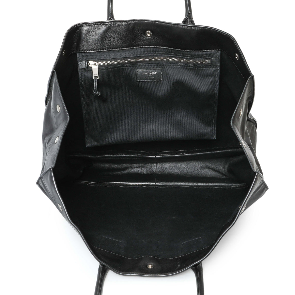 Saint Laurent Black Vitello Large Rive Gauche Tote Handbags Saint Laurent