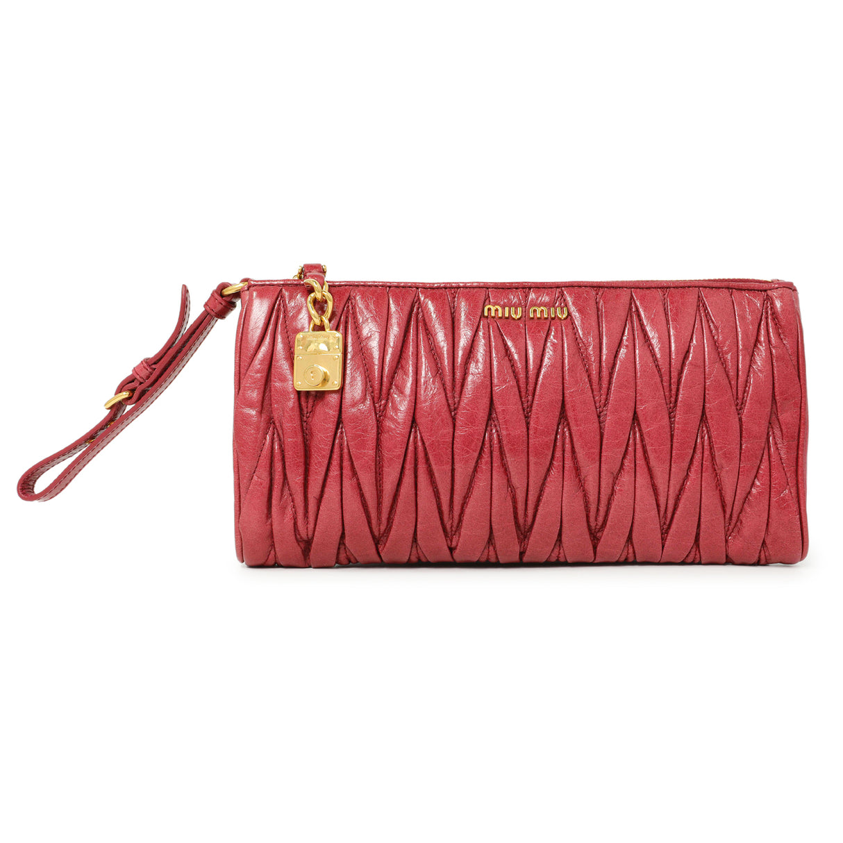 Miu Miu Matelasse Wristlet Pouch