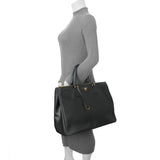 Prada Black Saffiano Large Galleria Double Zip Tote Handbags Prada