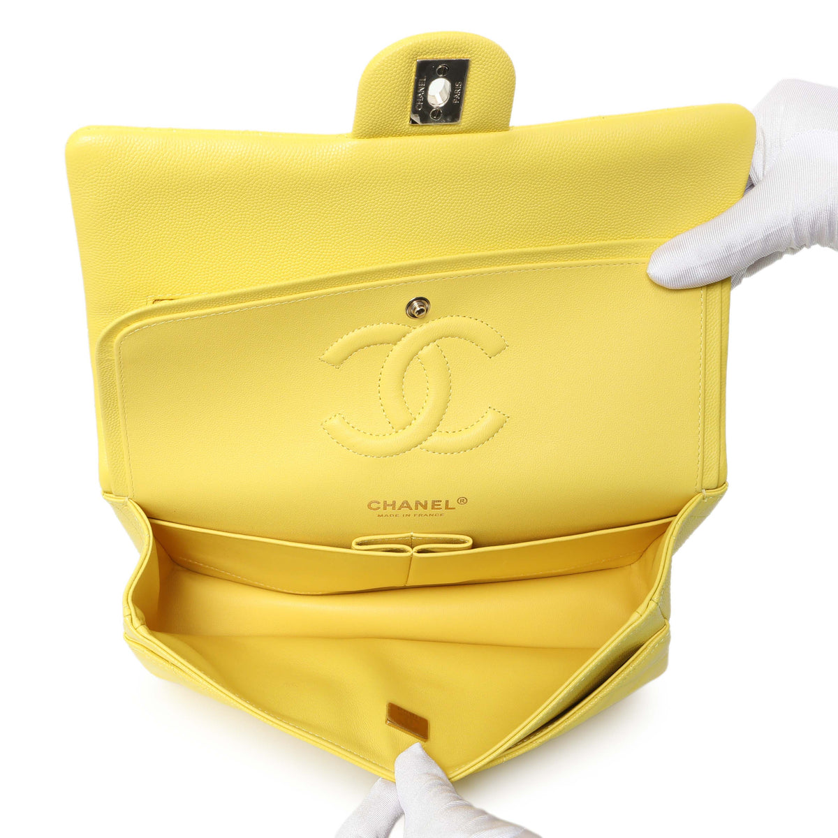 -6 items Wed Oct 14 ⬆️- Chanel Yellow Quilted Caviar Medium Double Flap Handbags Chanel