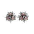 18K White Gold Trefoil Cluster Tahitian Pearl Floral Earrings Fine Jewellery Modaselle