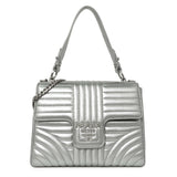 Prada Silver Calfskin Diagramme Flap Bag