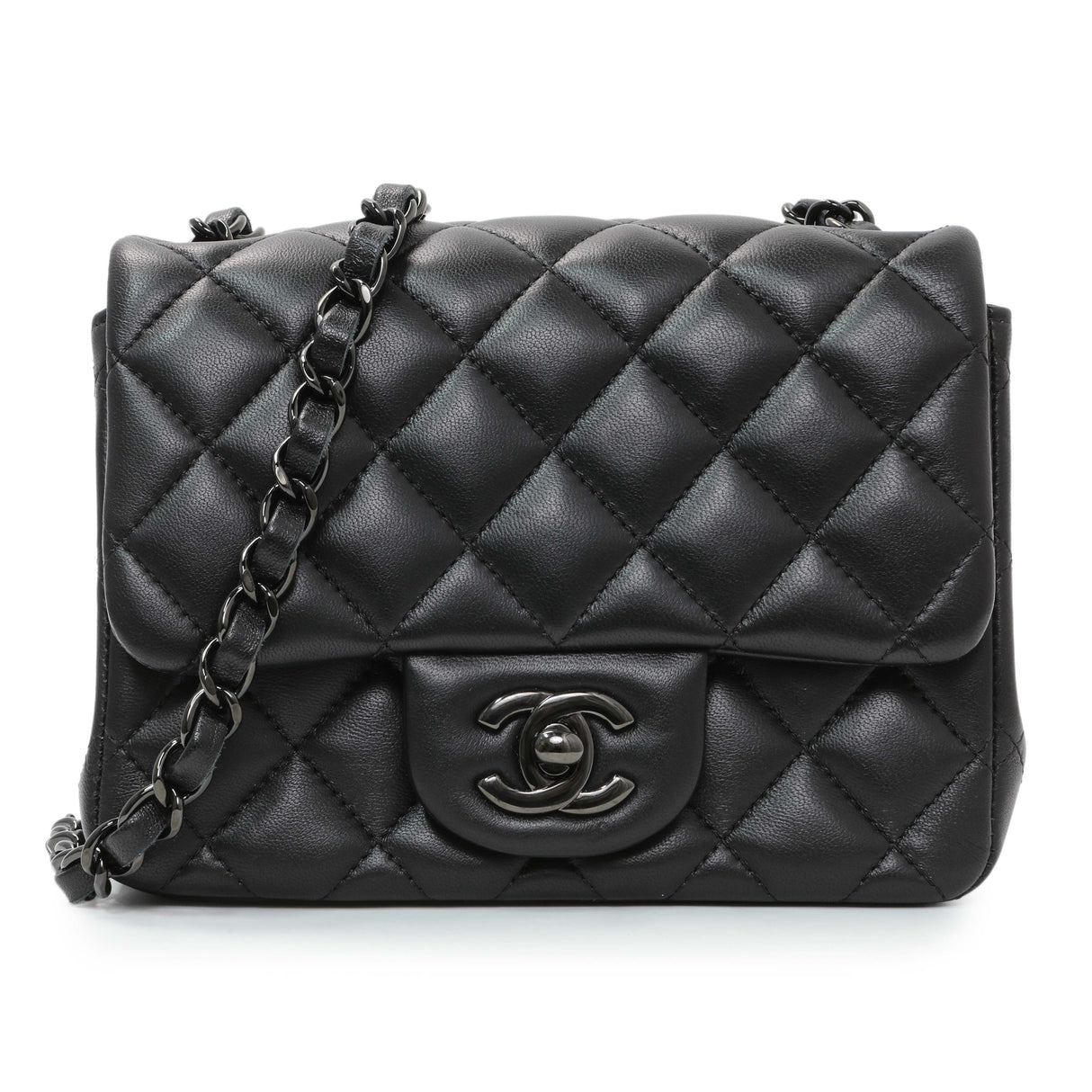 Chanel Black Lambskin Mini Flap Handbags Chanel