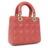 Christian Dior Pink Lambskin Cannage Small My ABCDior Lady Dior