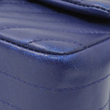 Chanel Blue Chevron Quilted Lambskin Mini Rectangular Flap Handbags Chanel