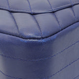 Chanel Blue Chevron Quilted Lambskin Mini Rectangular Flap Handbags Chanel