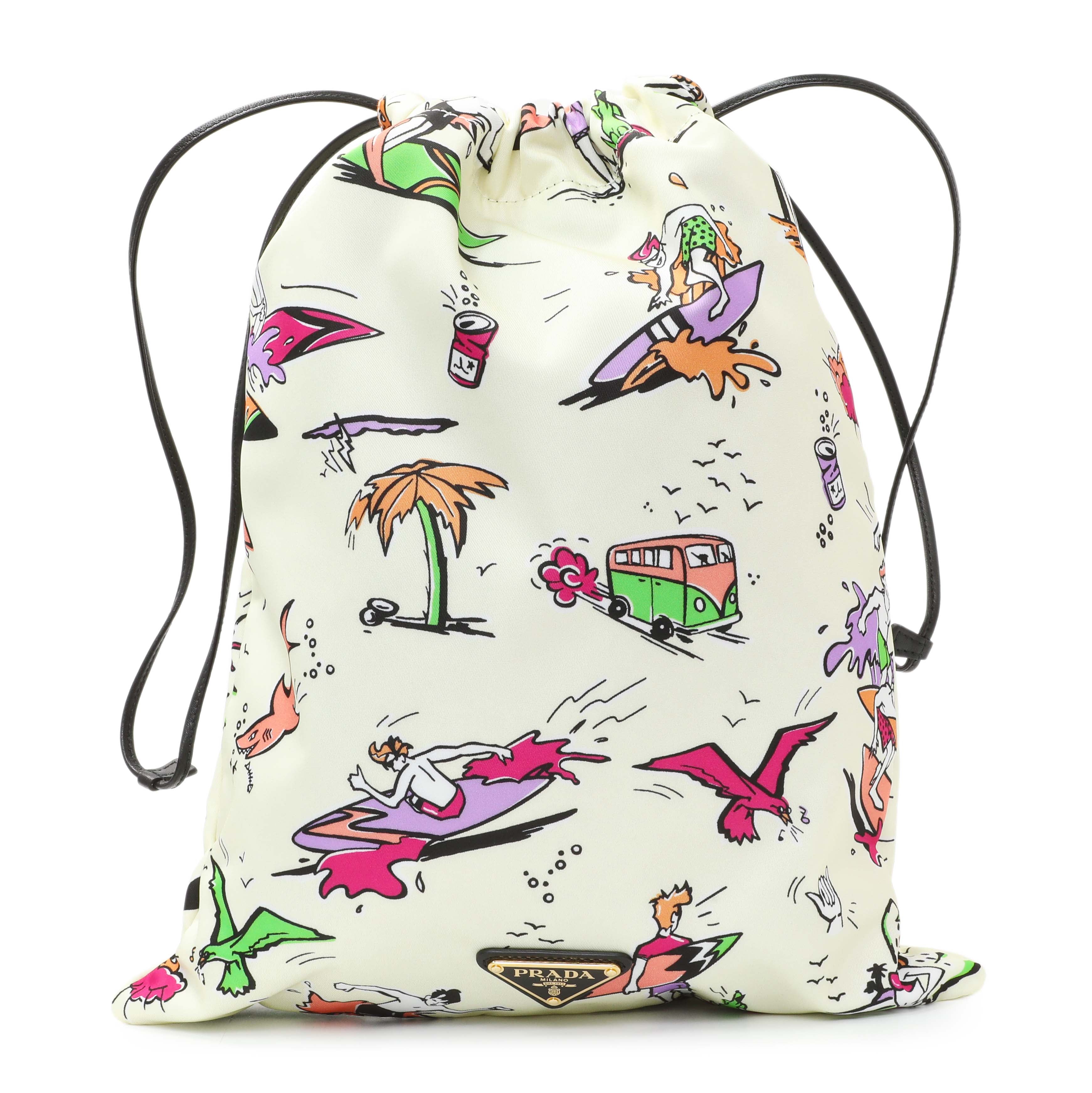 Prada Re Nylon Surf Print Wish Drawstring Pouch – Modaselle