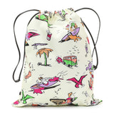 Prada Re Nylon Surf Print Wish Drawstring Pouch Handbags Prada