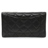 Chanel Lambskin Quilted Large Flap Wallet Black Accessories Chanel