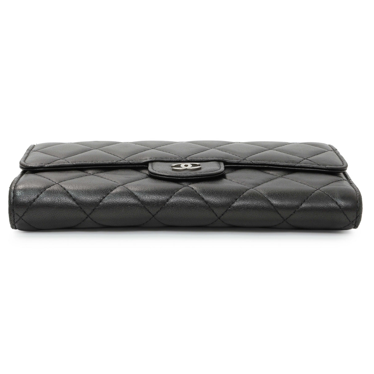 Chanel Lambskin Quilted Large Flap Wallet Black Accessories Chanel