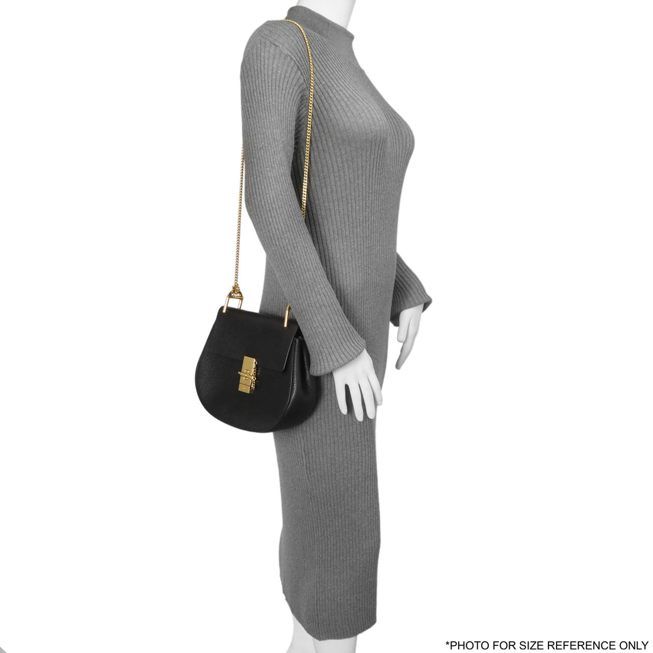 Chloe Black Grained Lambskin Drew Shoulder Bag Modaselle