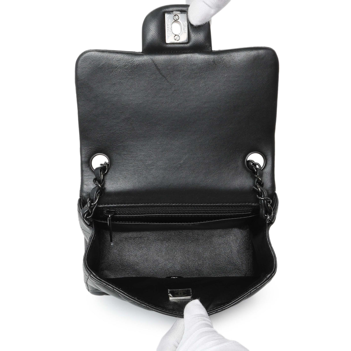 Chanel Black Lambskin Mini Flap Handbags Chanel