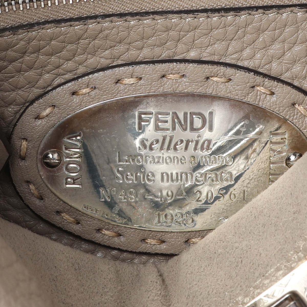 Fendi Plaster Cuoio Romano Snakeskin Selleria Mini Peekaboo Iconic Satchel