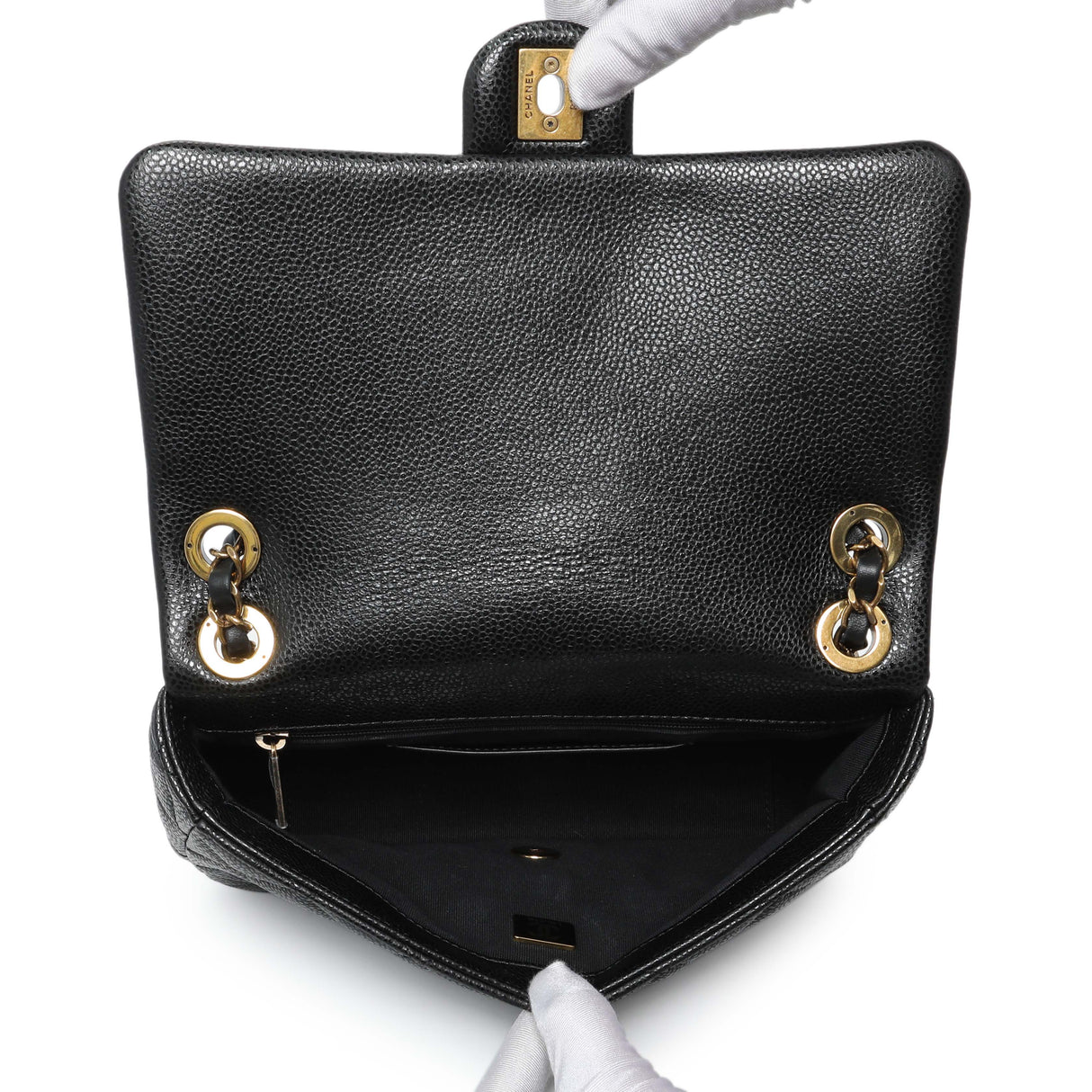 Chanel Black Quilted Caviar Small Flap Handbags Chanel
