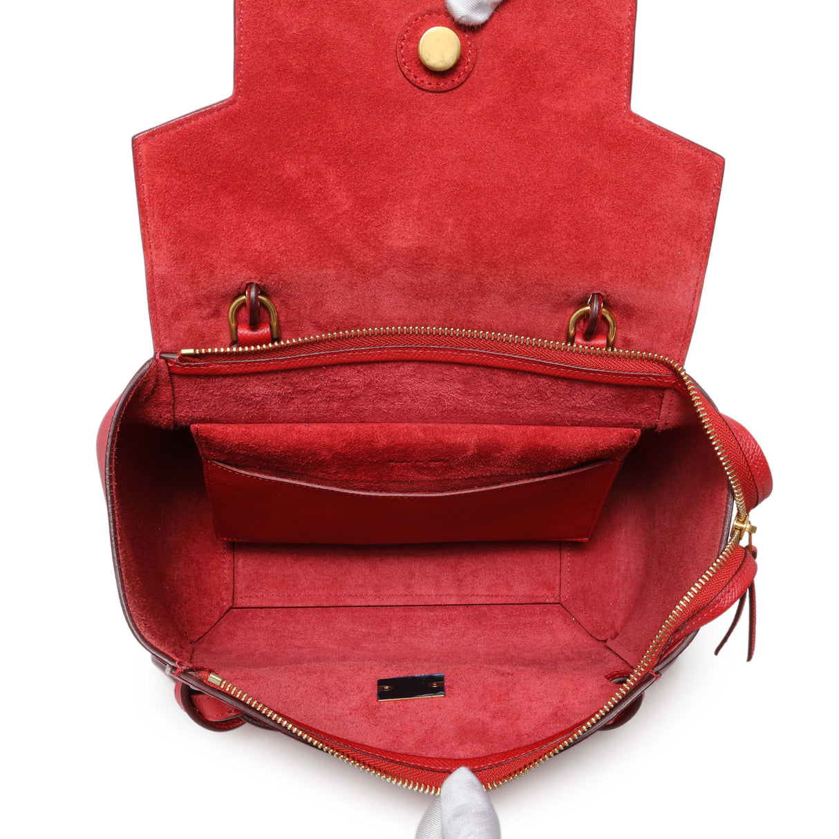 Celine Red Grained Calfskin Micro Belt Bag