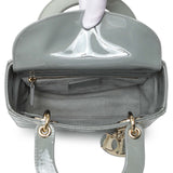 Christian Dior Grey Patent Cannage Small Lady Dior