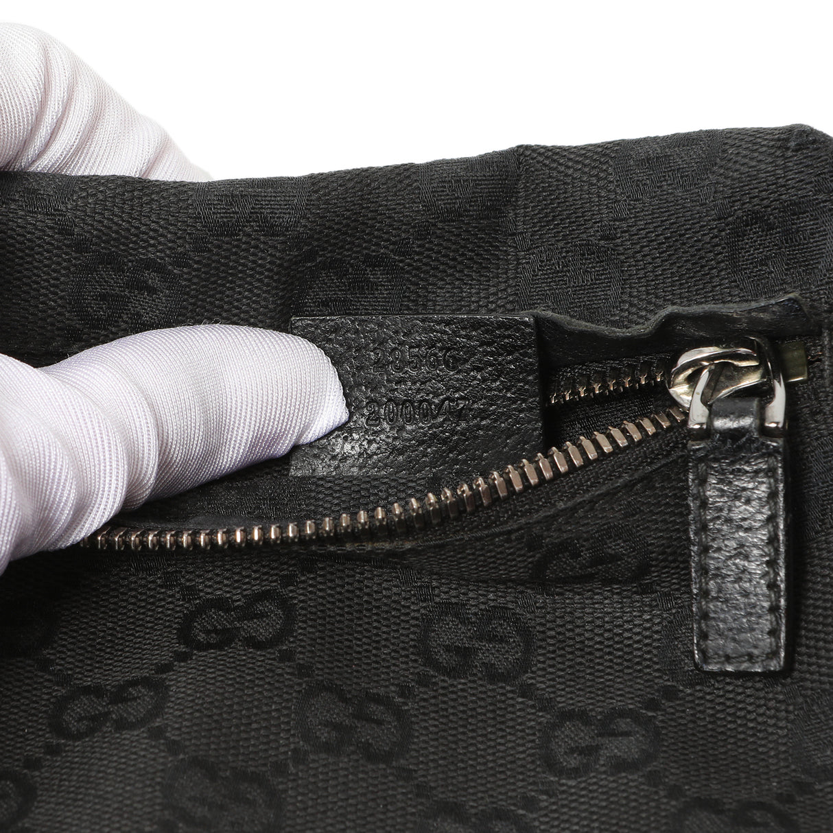 Gucci Black GG Monogram Double Pocket Belt Bag