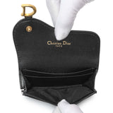 Christian Dior Black Grained Calfskin Saddle Card Holder Accessories Christian Dior