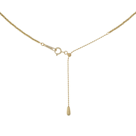 18K Yellow Gold Adjustable Diamond Cut Bead Chain Fine Jewellery Modaselle
