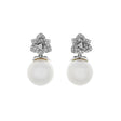 18K White Gold 12.9mm South Sea Pearl Blossom Drop Earrings Fine Jewellery Modaselle