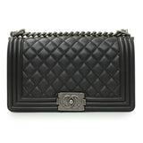 Chanel Black Quilted Lambskin Medium Boy Flap Handbags Chanel