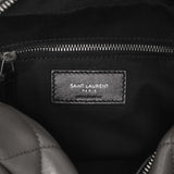 Saint Laurent Earth Calfskin Y Quilted Monogram Small Loulou Bowling Bag